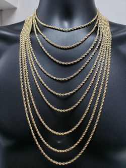 3MM 10K Semi Solid Rope Chain RC-010