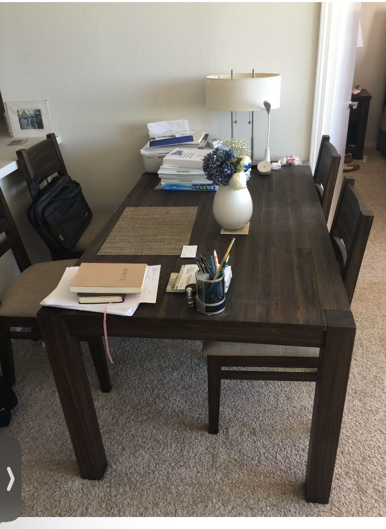 Dining table with 3 chairs 
