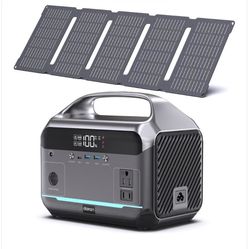 New In Box $300+ Portable Power Station with 40W Solar Panel, 288Wh (90,000mAh) LiFePO4 Battery, 350W (600W Peak) Mini Solar Generator, 2.1Hrs Fast Ch