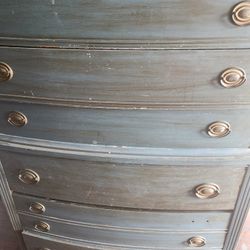 Antique Blue Rustic Dresser