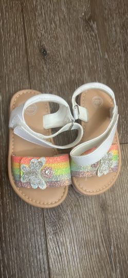 Wonder Nation Girls' Rainbow Butterfly Sandals