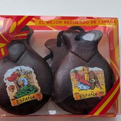 2Pcs Traditional Castanet Wood Spanish Castanets Flamenco Dance Castanets With String Hand Clapper