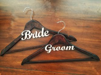 Wooden Bride & Groom Hangers