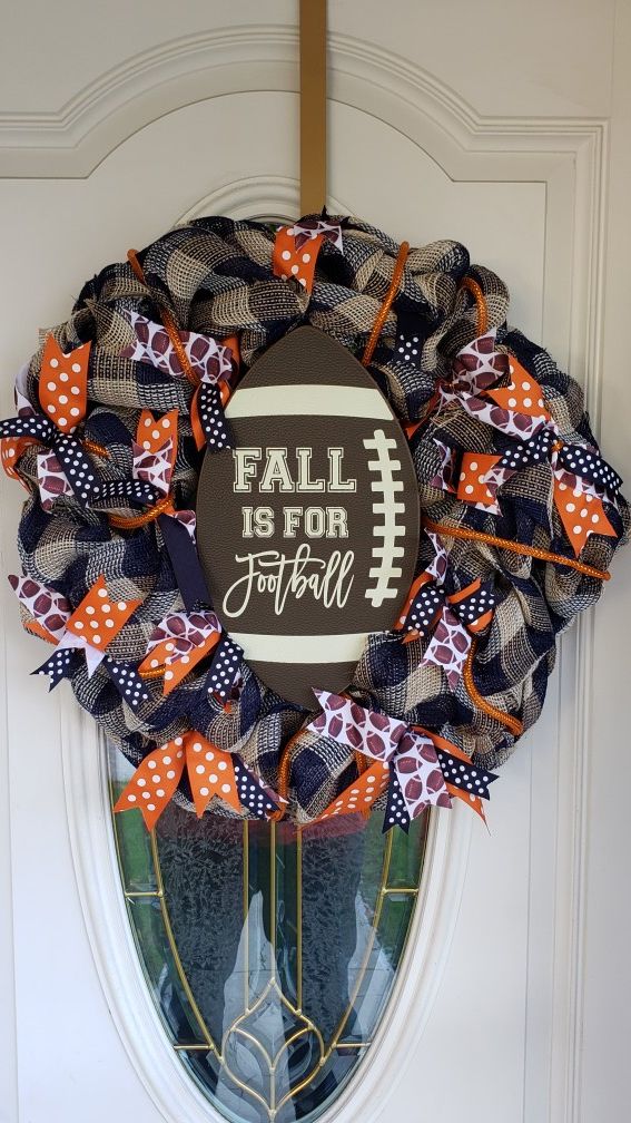 Custom made Chicago Bears themed Fall Wreath.