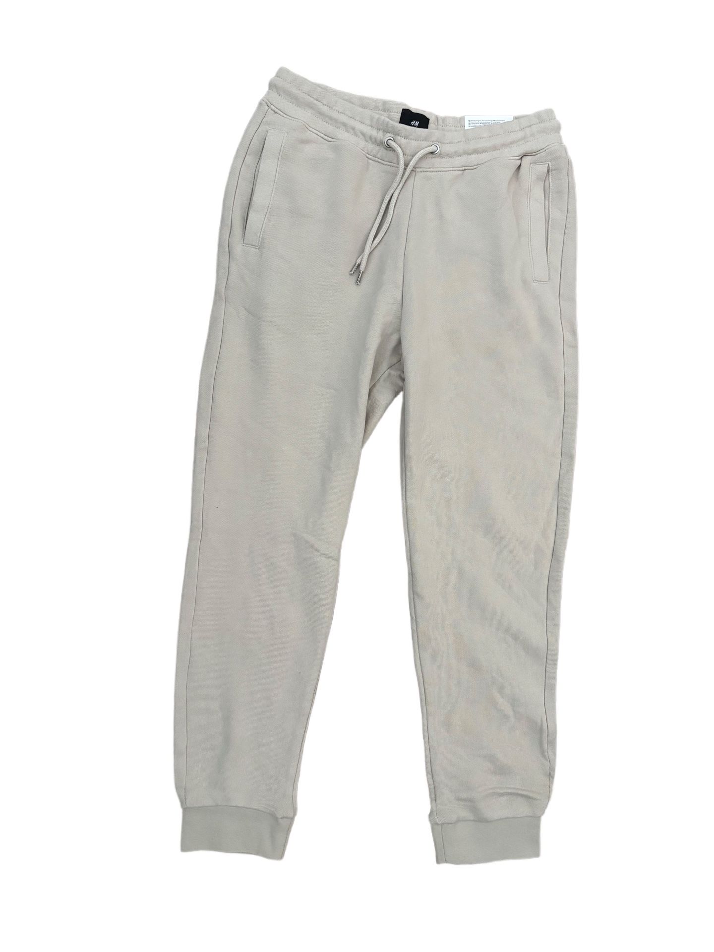 H&M CREAM REGULAR FIT SWEATPANTS