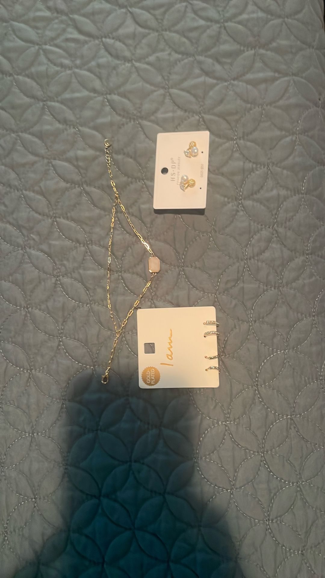 Gold Plated Earrings And Braclet