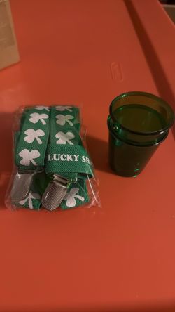 St Patricks Suspender and shot glass