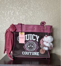 Brand New! Vintage Juicy Couture Varsity Daydreamer Tote – Chocolate Brown & Pink | Y2K