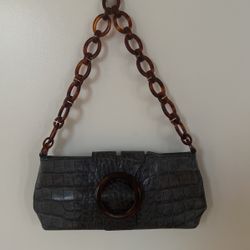 Adrienne Vittadini Womens Small Leather Pouch Bag