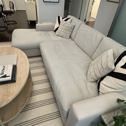 RH Maxwell Sectional In Linen Dove Color