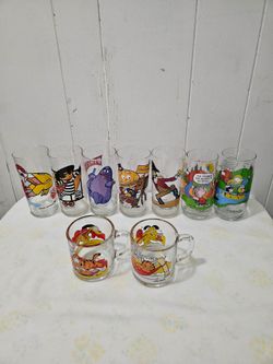 1977 Macdonald's Glasses & 1978 Garfield Cups All For $80