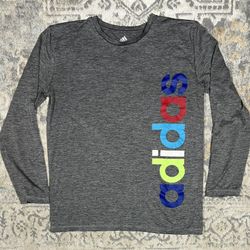 Adidas Long Sleeve Heather Gray Athletic Shirt Youth Size L(14/16)  