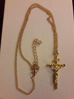 GOLD PLATED ADJUSTABLE CROSS NECKLACE