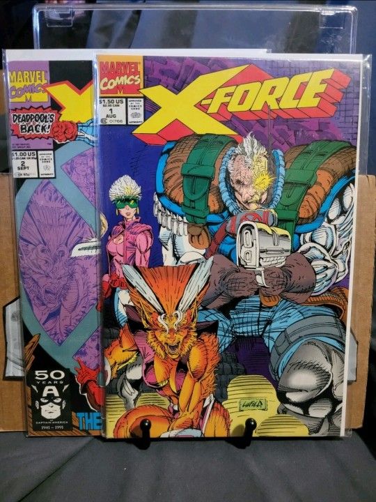 X-Force #1 & 2 With Card - Marvel Comics 1991