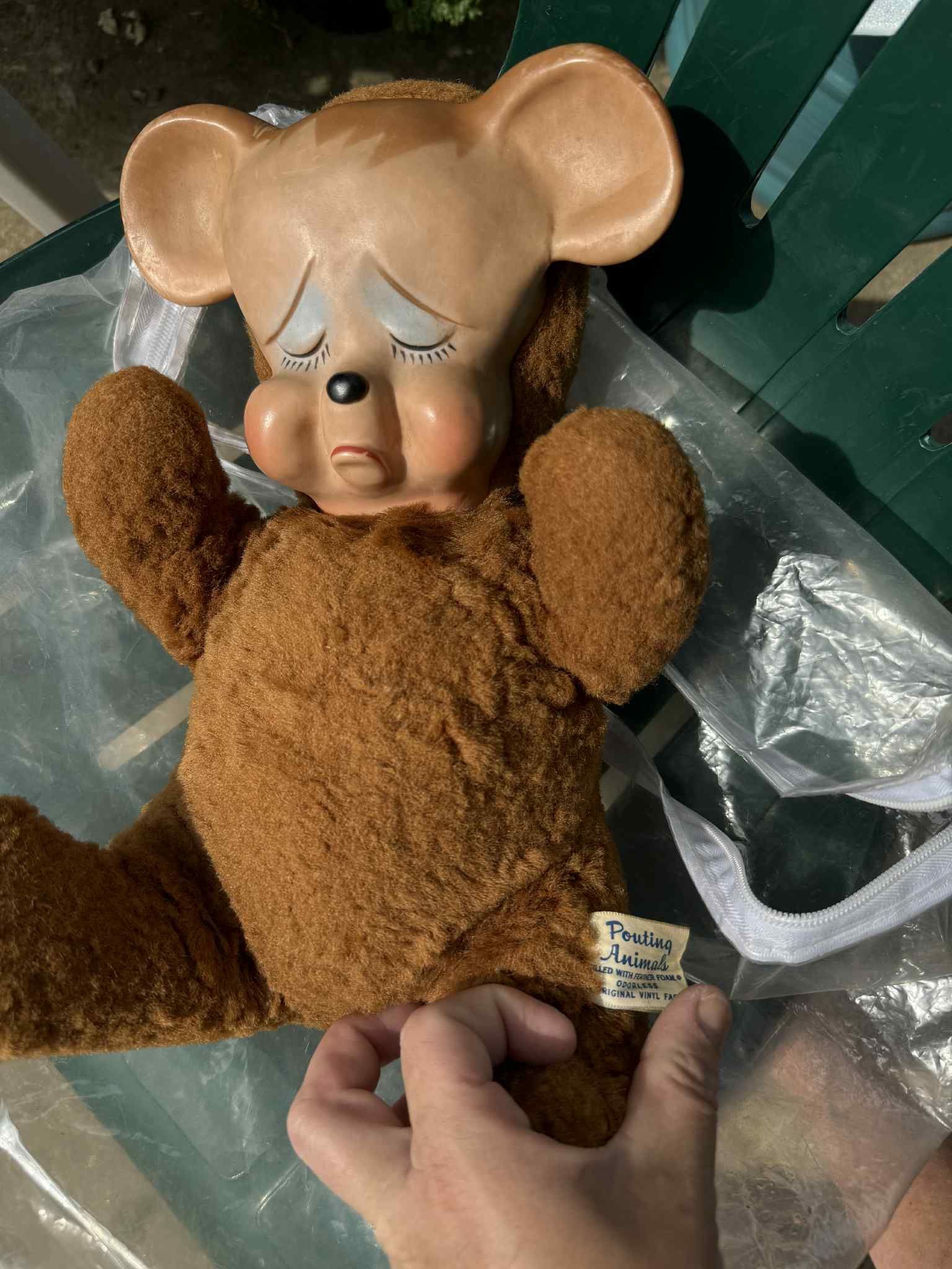 Pouting Face Vintage 1950s Plush Bear