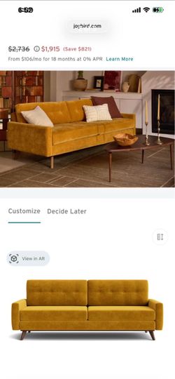 Harper amber gold Joybird couch