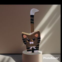 Handmade Rustic Wooden Cat 