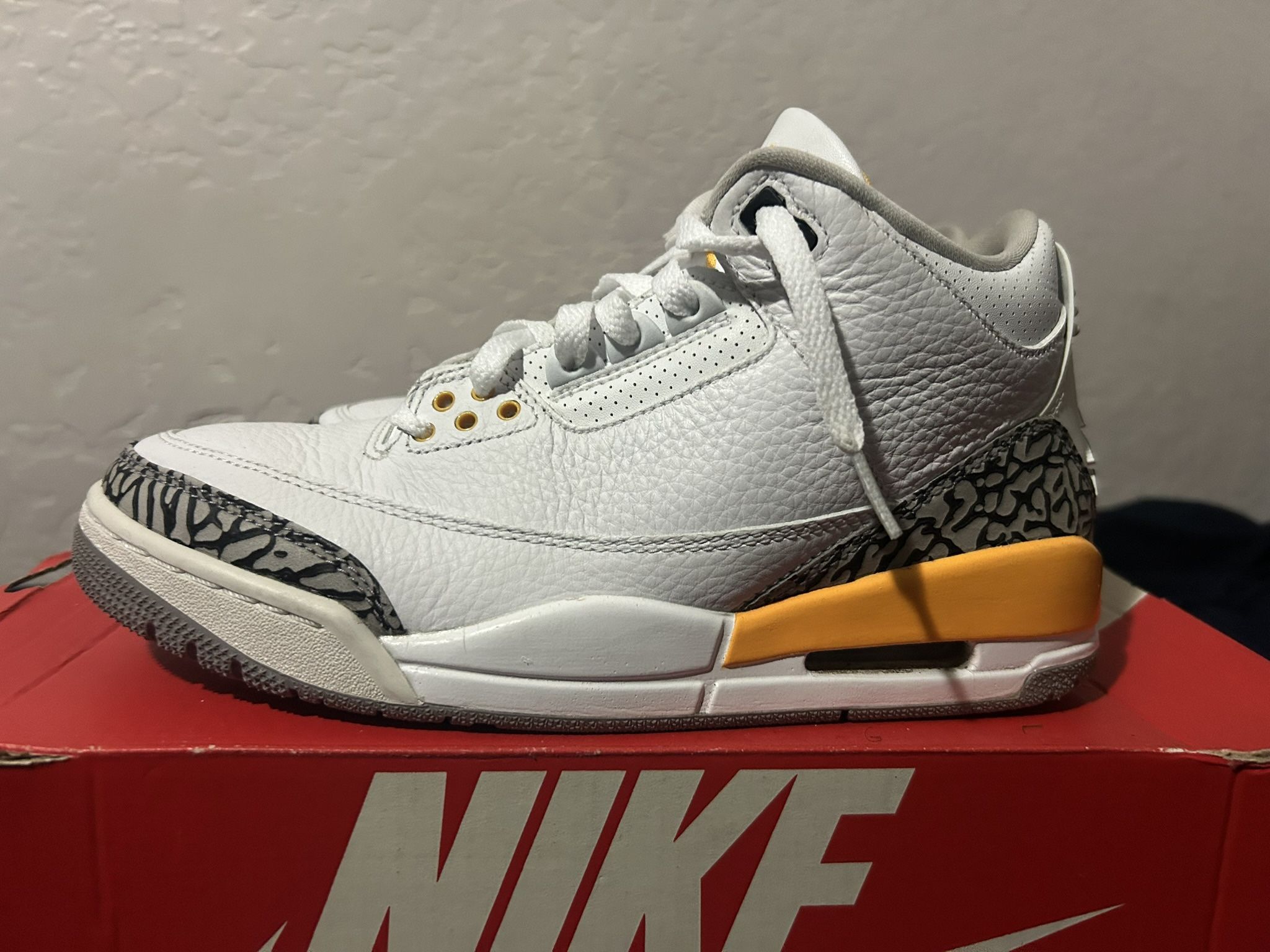 White And Yellow Jordan 3’s