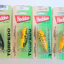 4 Packs Heddon Tiny Torpedo Topwater Propeller Fishing Bait - Fishing Lures - BRAND NEW IN BOX
