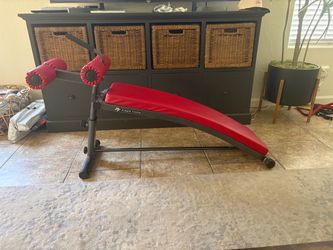 Finer Form Red Sit Up Ab Bench – Adjustable with Reverse Crunch Handle