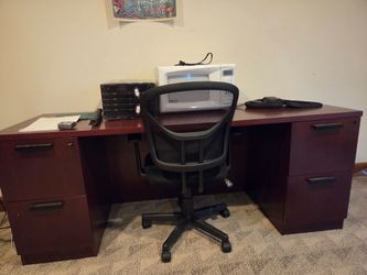 Solid wood executive desk