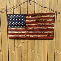 🇺🇸 Hand-Crafted Rustic American Flag – Ready to Hang 🇺🇸