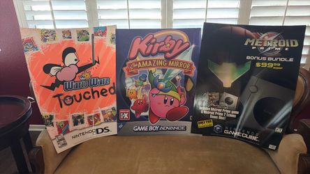2004 Authentic Retro Nintendo Promo Video Game Posters (16) Metroid,Kirby,Wario 22”x 28” Rare Find
