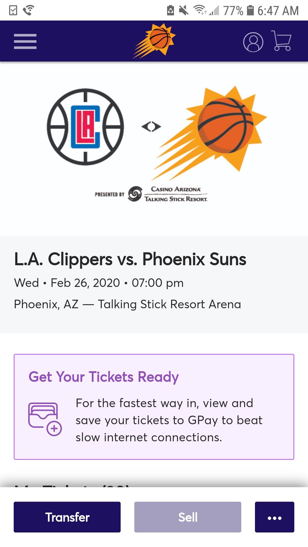 Phoenix suns vs la clippers tickets tonight