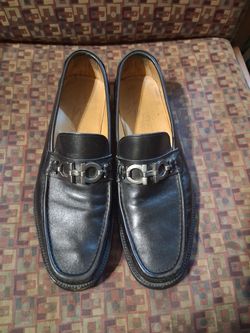 Salvatore Ferragamo Black Leather Loafers