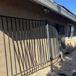 24ft Iron Metal Fence With 6ft Panels And Side Gate