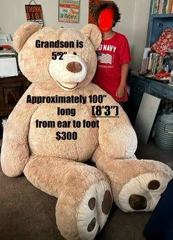 Huge!!! 8’ teddy bear. Plush!!