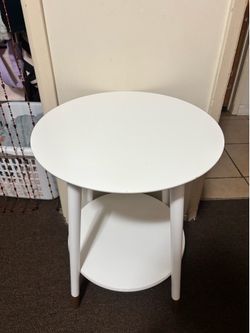 White bedside desk