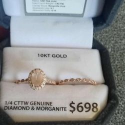 10 KT Pink Gold Engagement Ring