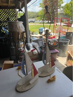 Sail boat lamps metal art working lamps $20