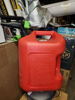 Scepter FSCG552 Fuel Container with Spill Proof Spout with Bonus Spout Extender, Rear Handle Red Gas Can, 5 Gallon