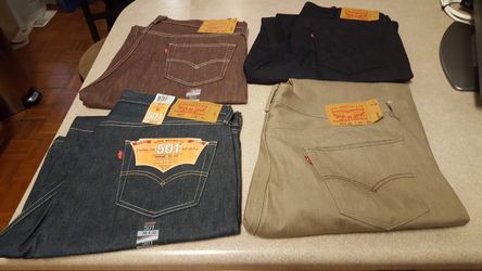 Levi jeans size 38w and 32 long. 40 dollars each