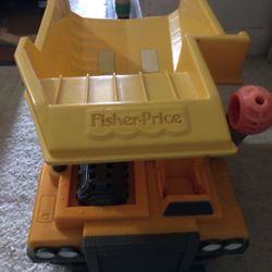 Vintage 1975 Fisher Price 302 Husky Helper Yellow/Orange BIG Dump Truck