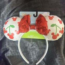Cherry Minnie Mickey Disney Ears