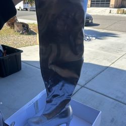 silver point heel boots