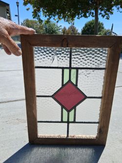 Stained Glass Window Wall Home Decor Wooden Frame Decoration...asking $100.00