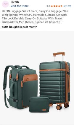 Luggage Sets 3 Piece, Carry On Luggage 20In With Spinner Wheels,PC Hardside Suitcase Set with TSA Lock,Durable Carry On Suitcase With Travel Backpack 