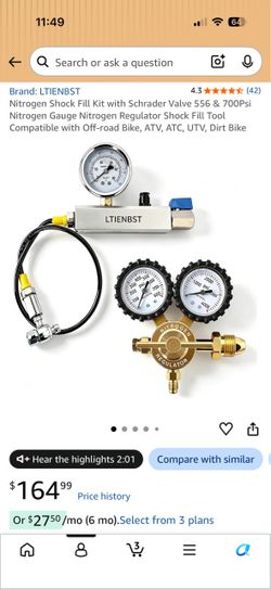 NEW Nitrogen Shock Refill Kit w/ Regulator & Gauges – Never Used