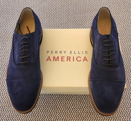 Perry Ellis America Pretoria Blue Men's Dress Shoes Size 11--Brand New In Box!!