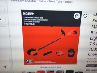 CRAFTSMAN CORDLESS EDGER LAWN TOOL, 20V MAX BATTERY, AND CHARGER INCLUDED 1000 OF EDGING PER CHARGE