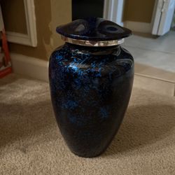Forest Blue Adult Cremation Urn,  Handcrafted 
