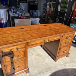 Executive Wood Desk + Matching Chair (excellent condition)