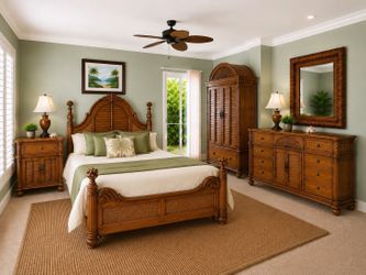 Queen tropical high end bedroom set🌴🌴🌴🌴