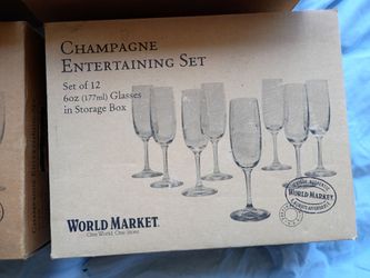 New set of 12 World Market Champagne Glasses