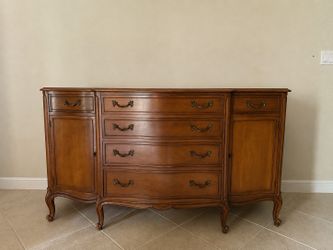 Vintage Drexel Buffet / Credenza with Velvet-Lined Silverware Drawers