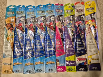 9 Pack SkyDelta Kites 42" Spiderman Minions Moana 2 Stitch Barbie Avengers NEW